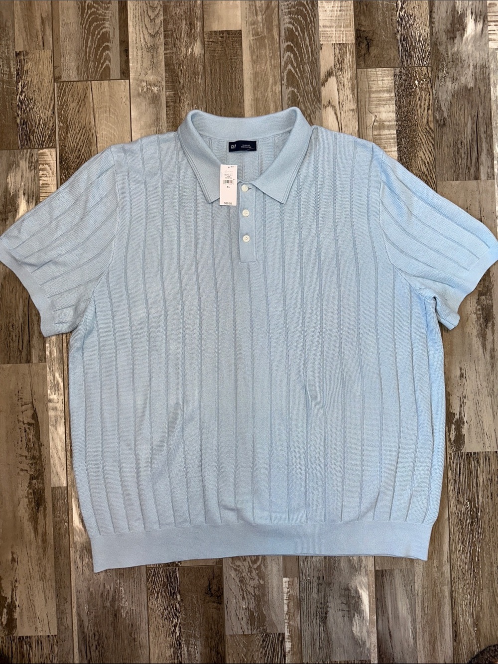GAP Men's Pale Blue Knit Polo